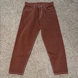 Levi's Brown High-Rise Straight Jeans